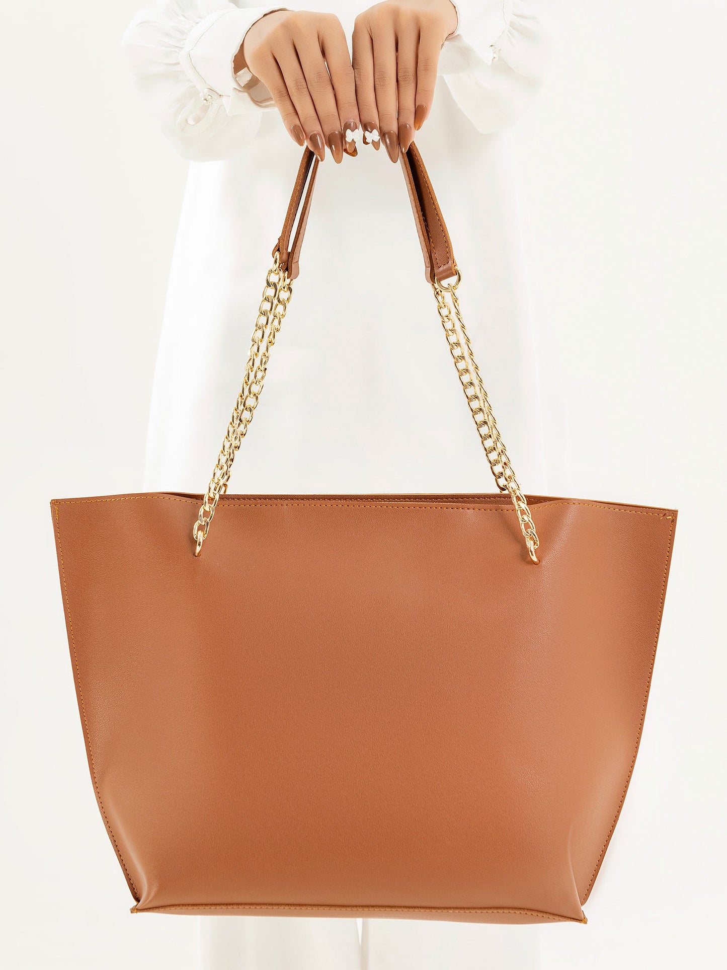 Brown Wave Tote Bag