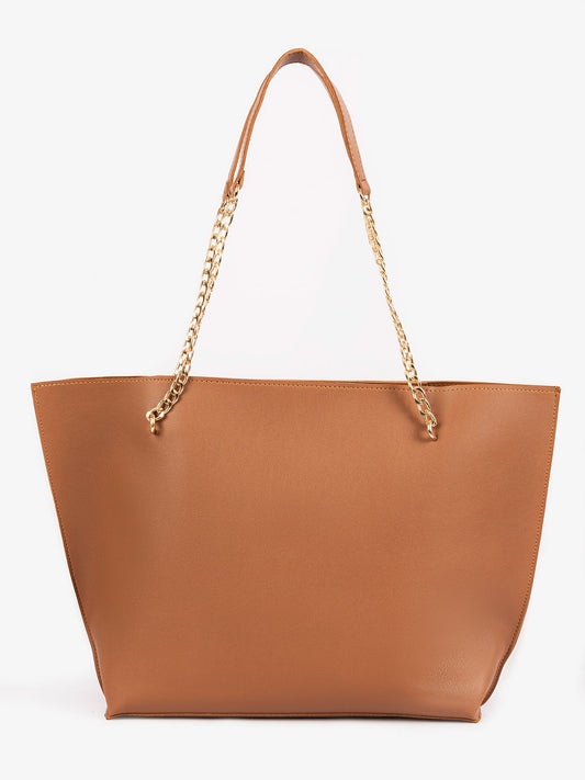 Brown Wave Tote Bag