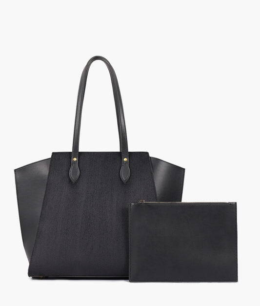 Black suede classic tote bag