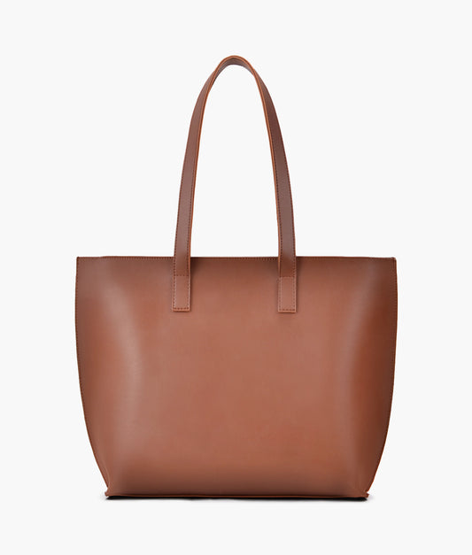 Brown long handle tote bag