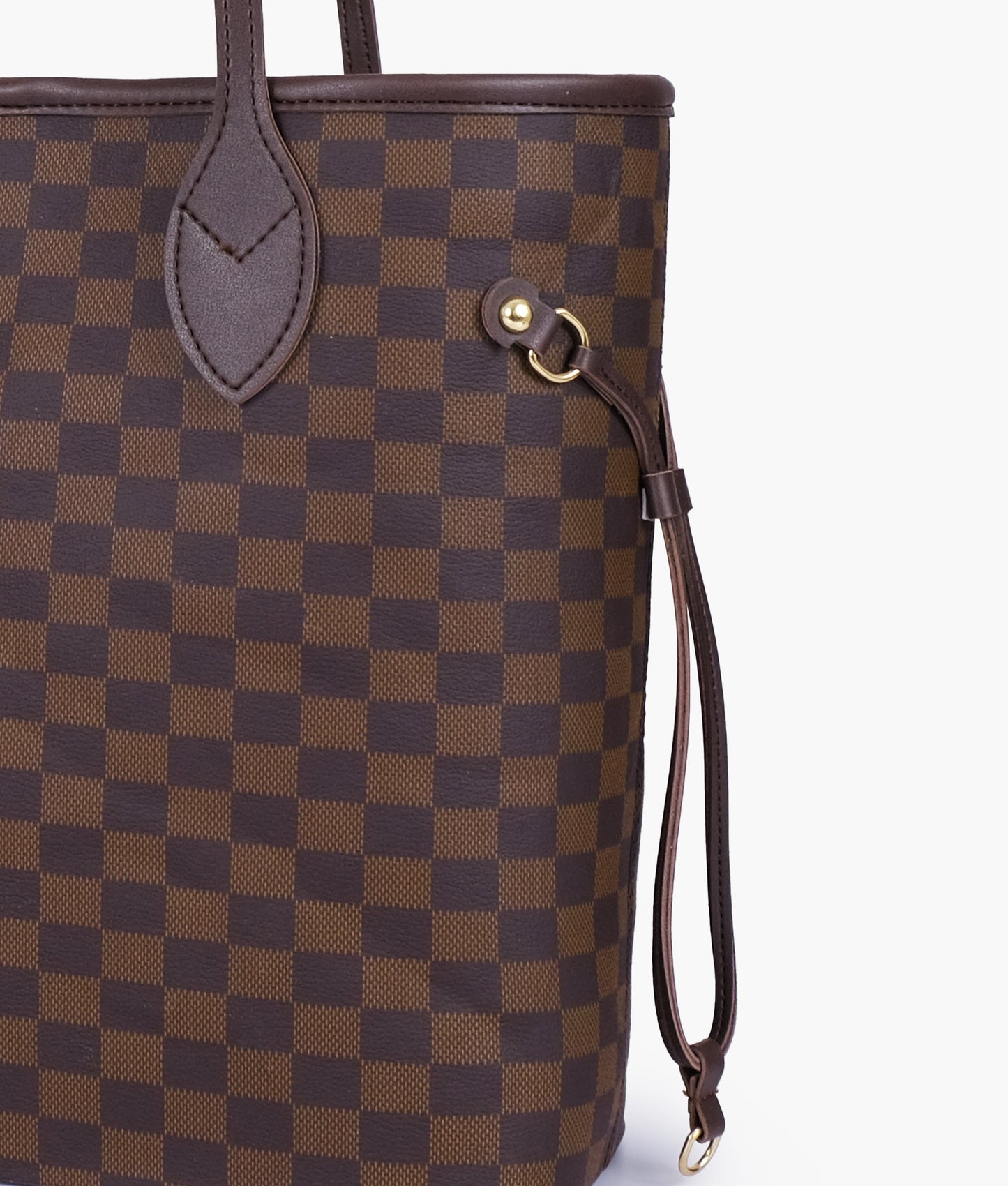 Brown checkered neverfull tote bag