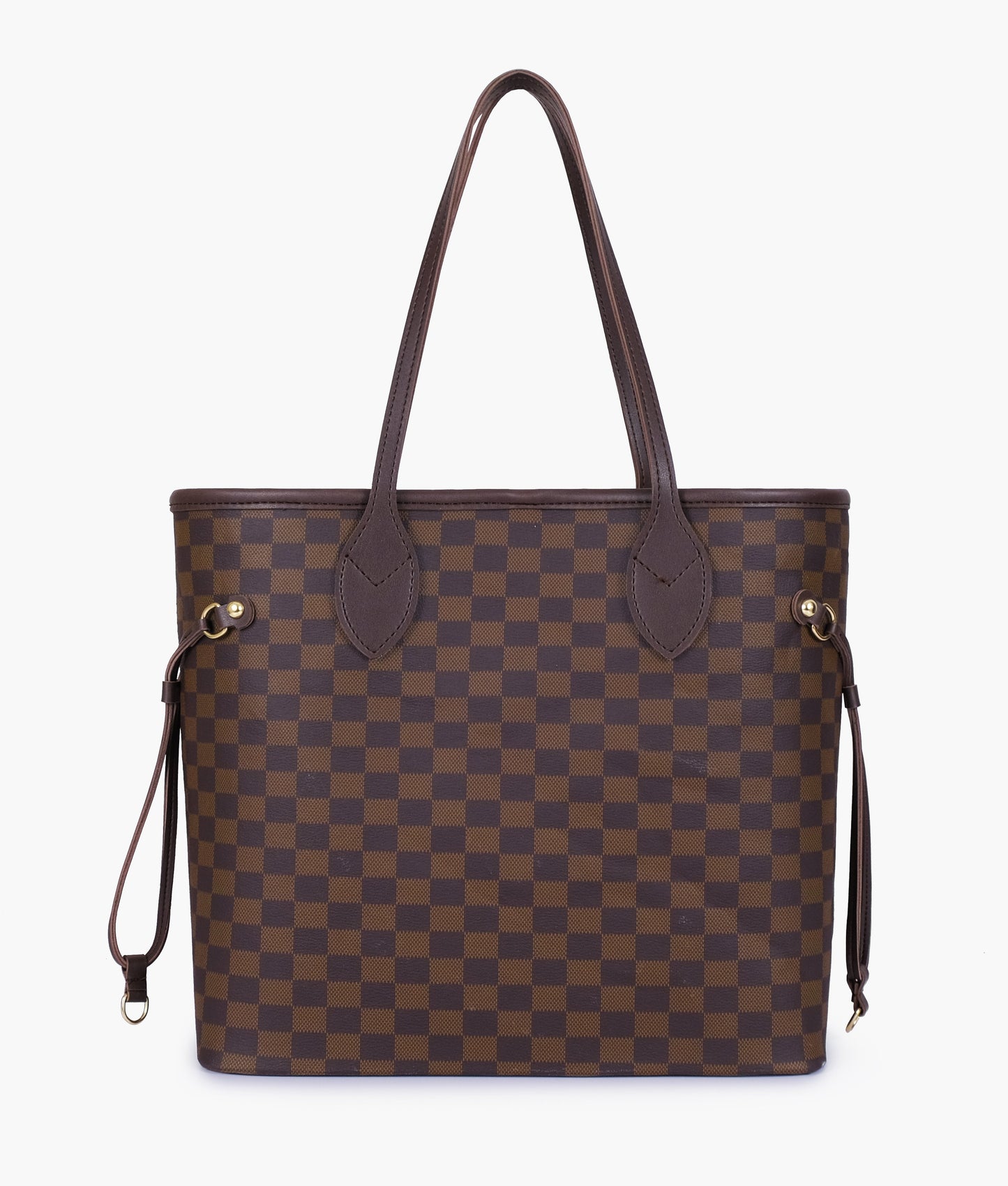 Brown checkered neverfull tote bag