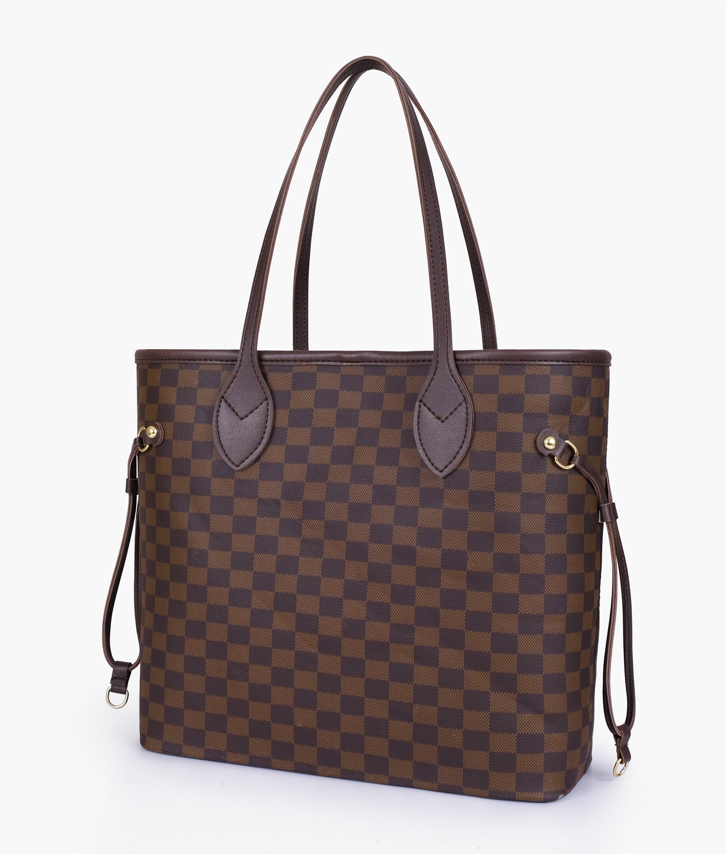 Brown checkered neverfull tote bag