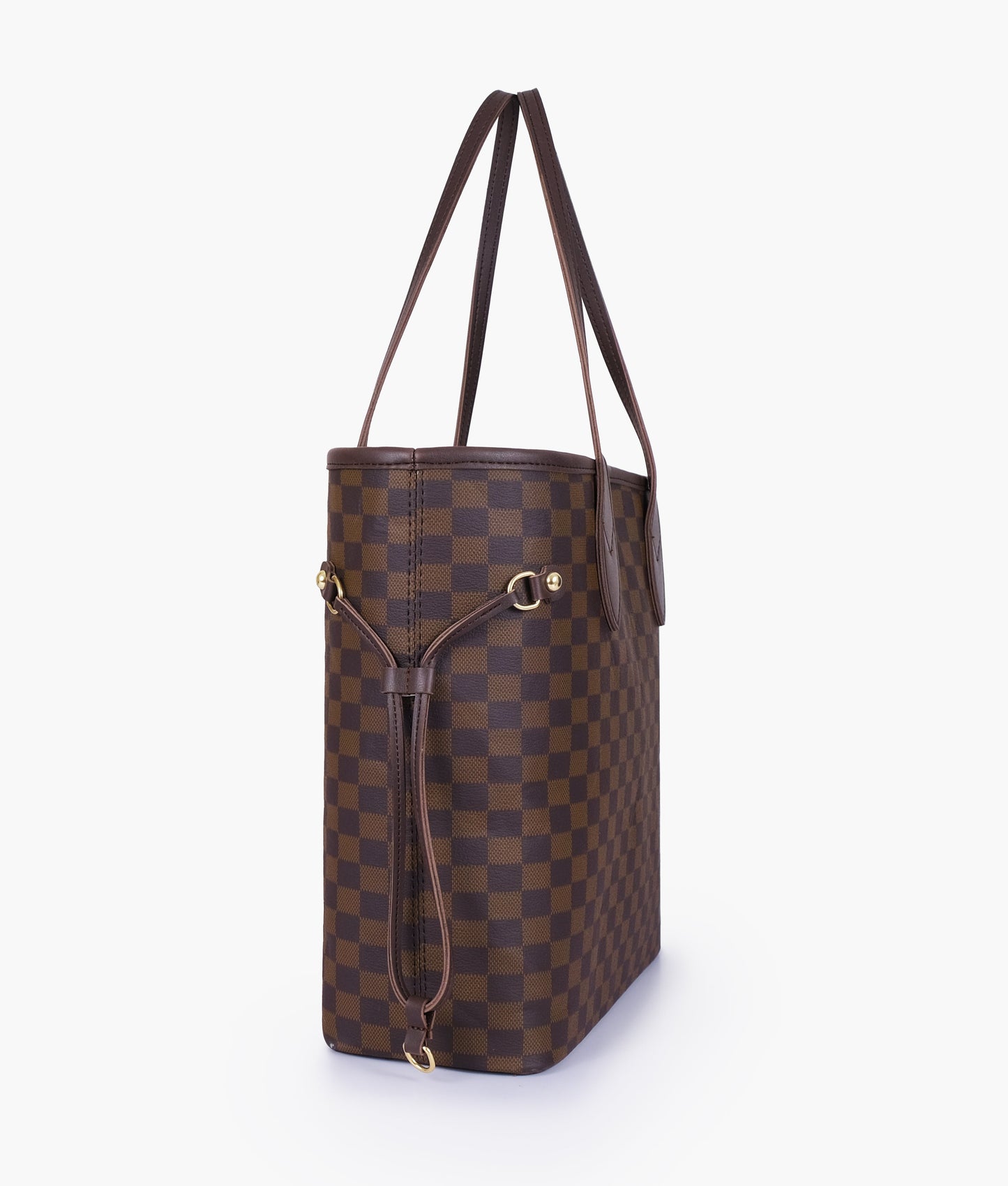 Brown checkered neverfull tote bag